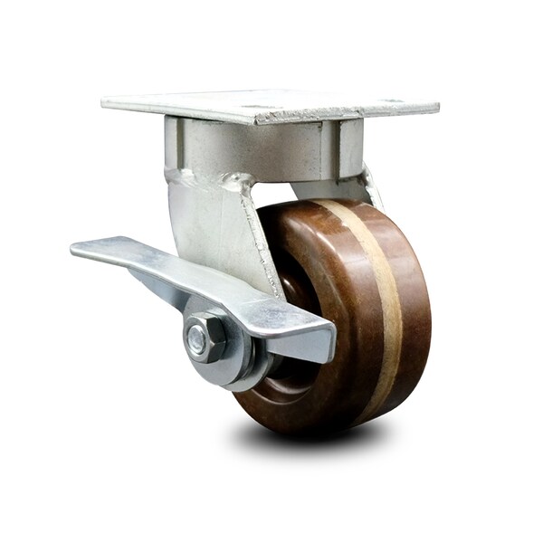 4 Inch Kingpinless High Temp Phenolic Wheel Swivel Caster with Brake SCC